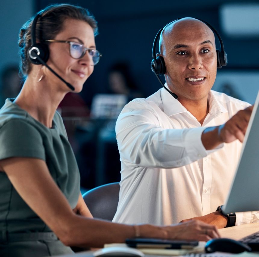 professionals looking at a screen